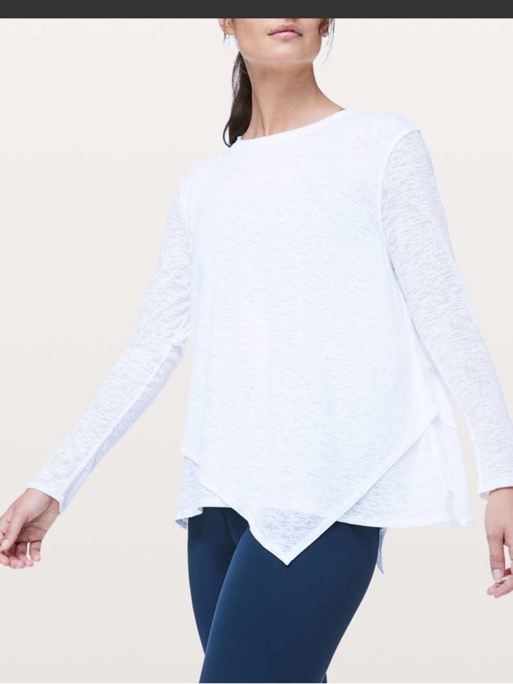 lululemon Sweetest day burnout top, white long sleeve